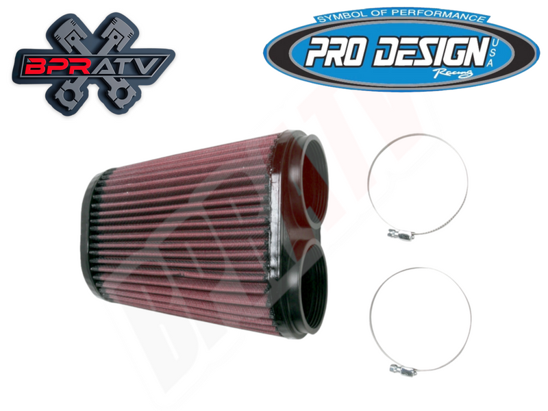 Pro Design PD206 Pro Flow K&N Air Box Filter Intake Kit Yamaha Raptor 660 660R