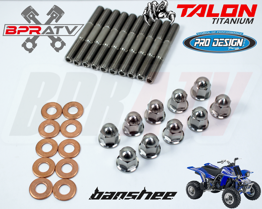 Best Yamaha Banshee 350 TITANIUM Pro Design Cool Head Stud Kit Ti ACORN Nuts Set