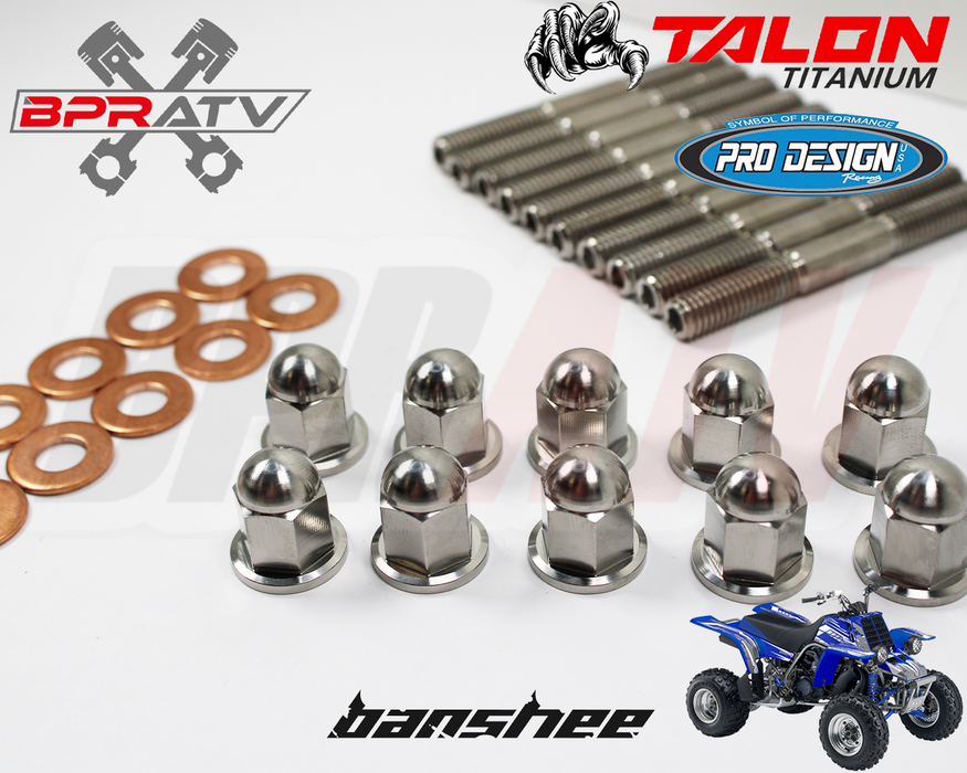 Yamaha Banshee 350 BPRATV TITANIUM Pro Design Cool Head Stud Kit & Ti ACORN Nuts