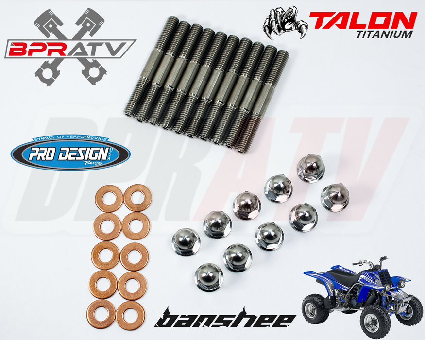 Yamaha Banshee 350 BPRATV TITANIUM Pro Design Cool Head Stud Kit & Ti ACORN Nuts