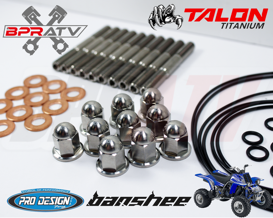 Yamaha Banshee 350 TITANIUM Pro Design Cool Head Stud Kit Nuts & O-Rings Gaskets