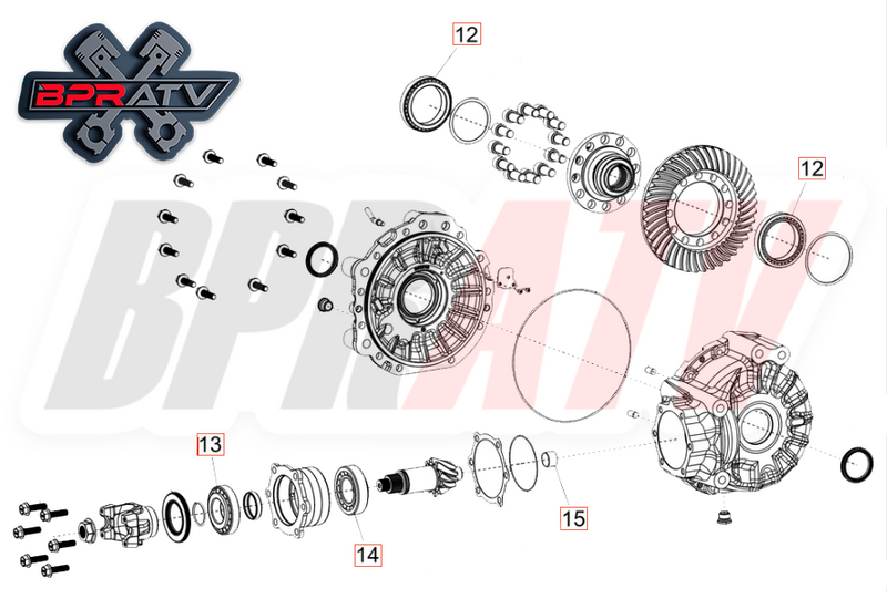 22-24 Polaris RZR Pro R Pro-R Complete SKF Upgrade Rear Differential Bearing Kit