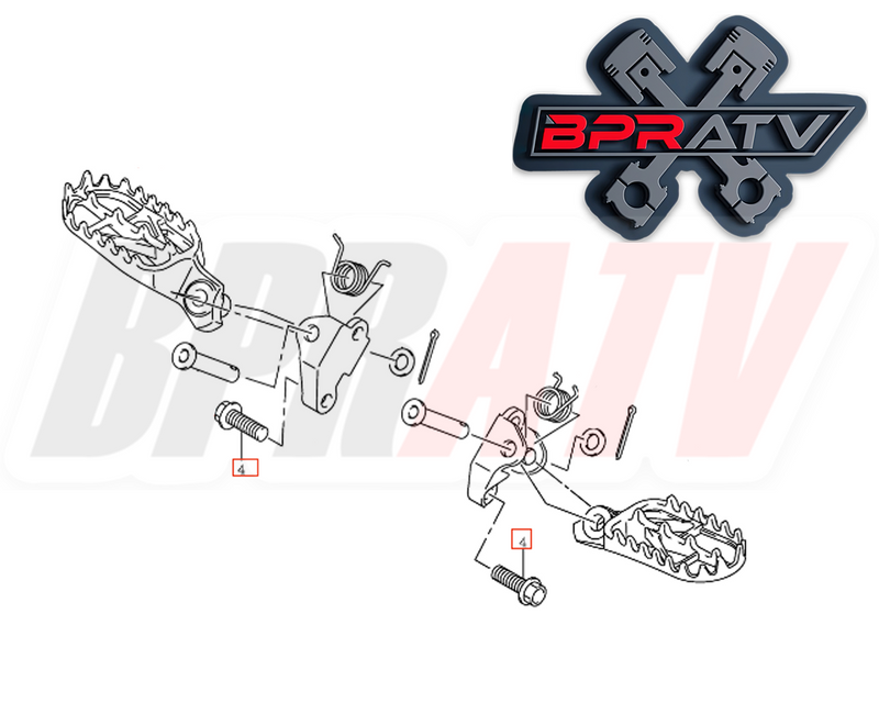 08-24 Suzuki RMX450Z RMX 450Z RMX450 Titanium Foot Peg Bolts Kit 09103-10415 (4)