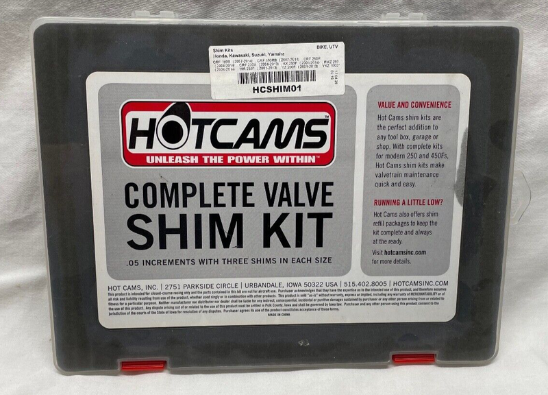 Shim Kit YZ250F RMZ250 KX250F CRF250R CRF150R HOT CAMS 7.48mm 141 Shims HCSHIM01