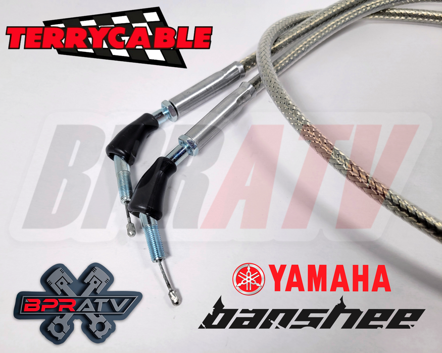 Banshee 350 Terry Steel Braided Dual Thumb Throttle Cable PWK PJ Carbs 28-41mm