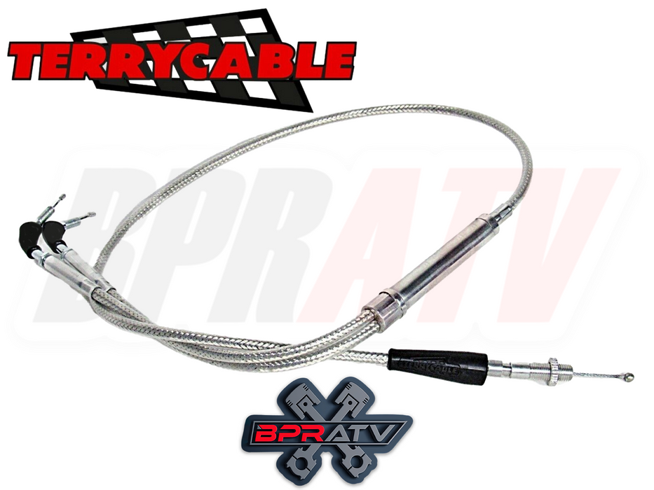 Banshee 350 Terry Steel Braided Dual Thumb Throttle Cable PWK PJ Carbs 28-41mm