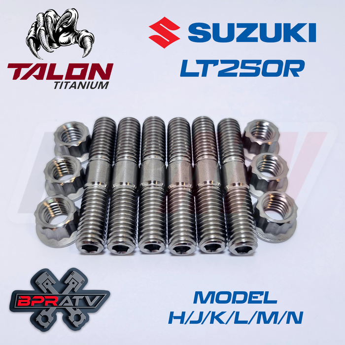 Suzuki LT250 LT 250R MODEL H Titanium Head Studs Ti Stud Bolt Upgrade Kit Set
