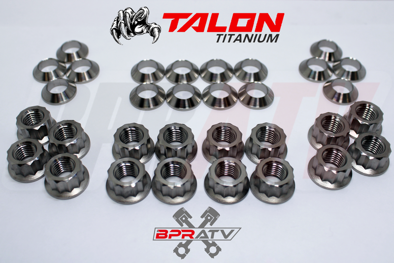 Honda ATC250R ATC 250R TITANIUM Lug Nut Ti Tapered Adaptor Washers Complete Set