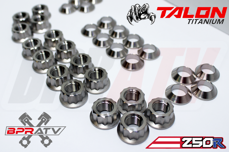 Honda ATC250R ATC 250R TITANIUM Lug Nut Ti Tapered Adaptor Washers Complete Set