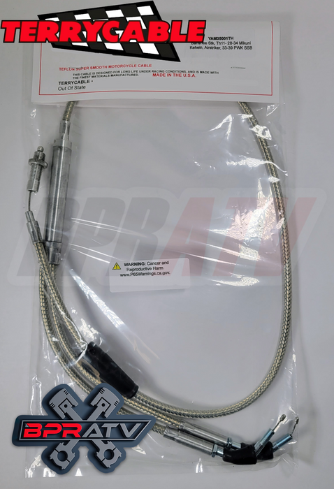 Banshee 350 Terry Steel Braided Dual Thumb Throttle Cable PWK PJ Carbs 28-41mm