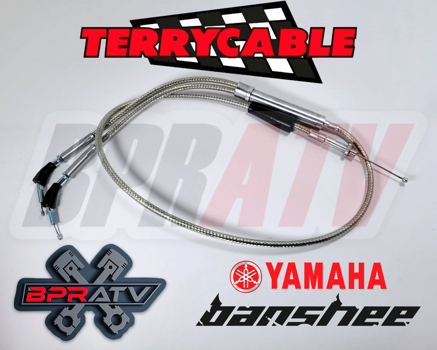 Banshee 350 Terry Steel Braided Dual Thumb Throttle Cable PWK PJ Carbs 28-41mm