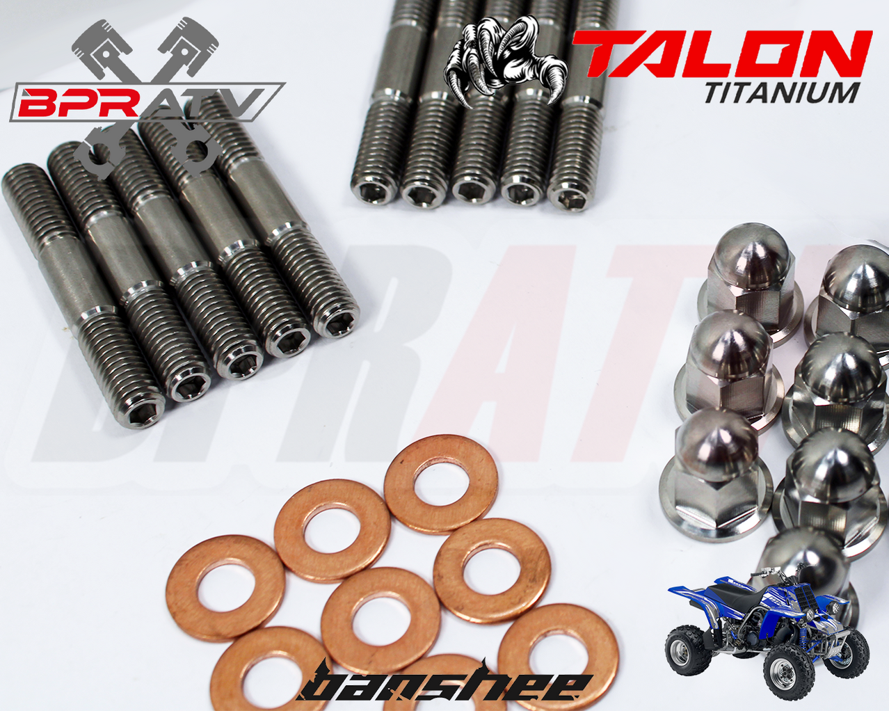 Banshee YFZ 350 BPRATV TITANIUM Cylinder Head Bolts Stud Kit Ti ACORN