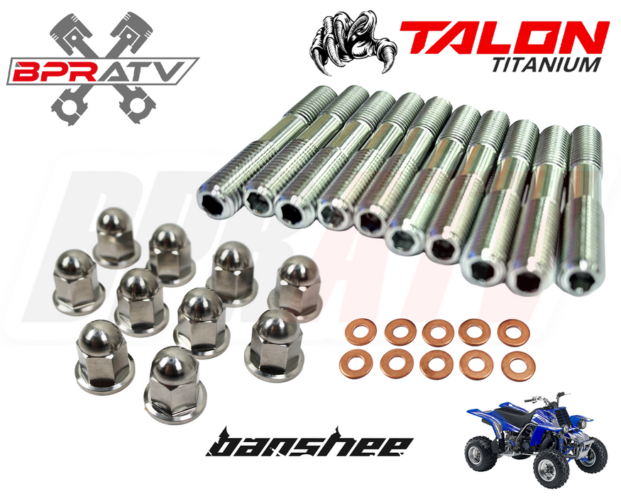 Yamaha Banshee 350 BPRATV TITANIUM Cylinder Head Studs Stud Kit & Ti ACORN Nuts