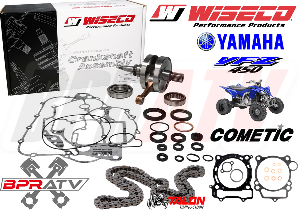 YFZ450 YFZ 450 Wiseco Crank Crankshaft Seals Cometic Gaskets Motor Rebuild Kit