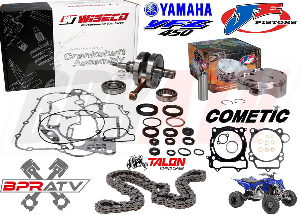 YFZ450 YFZ 450 95mm Stock Bore JE Pump Gas Piston Wiseco Crank Motor Rebuild Kit