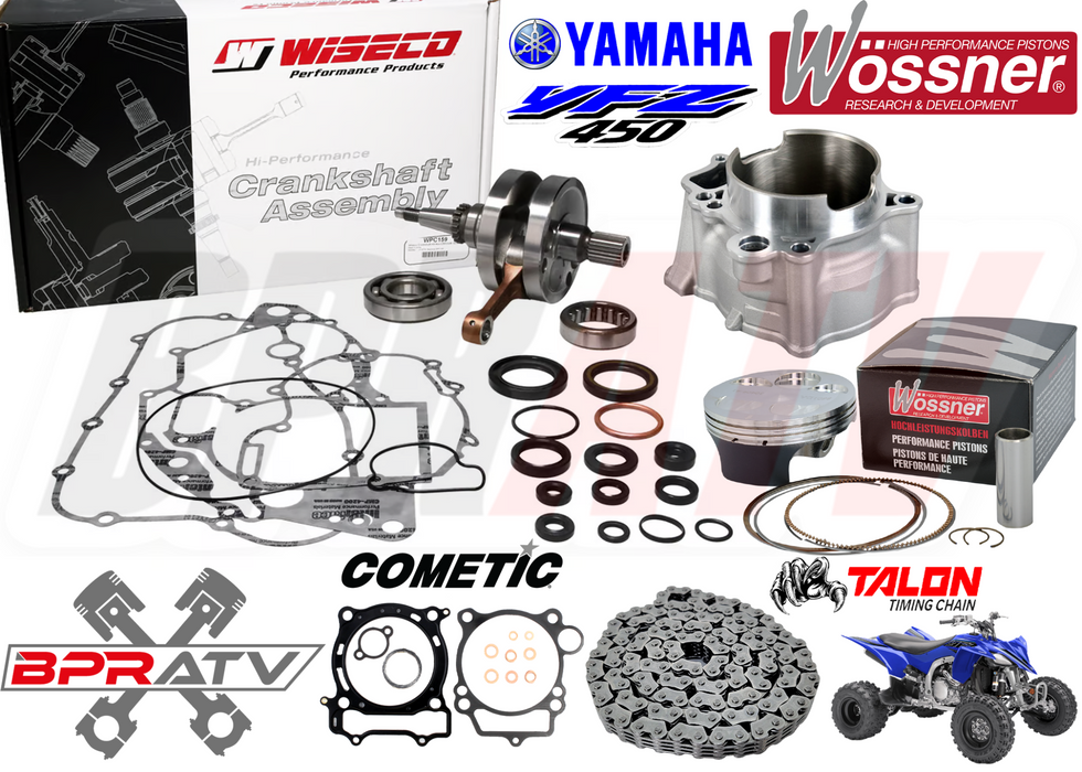 YFZ450 YFZ 450 Stock Bore Cylinder WOSSNER Piston WISECO Crank Motor Rebuild Kit