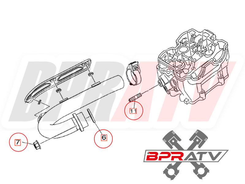 03-09 YZ450F YZ 450F TITANIUM Head Pipe Exhaust Studs Kit Bolts & Exhaust Gasket